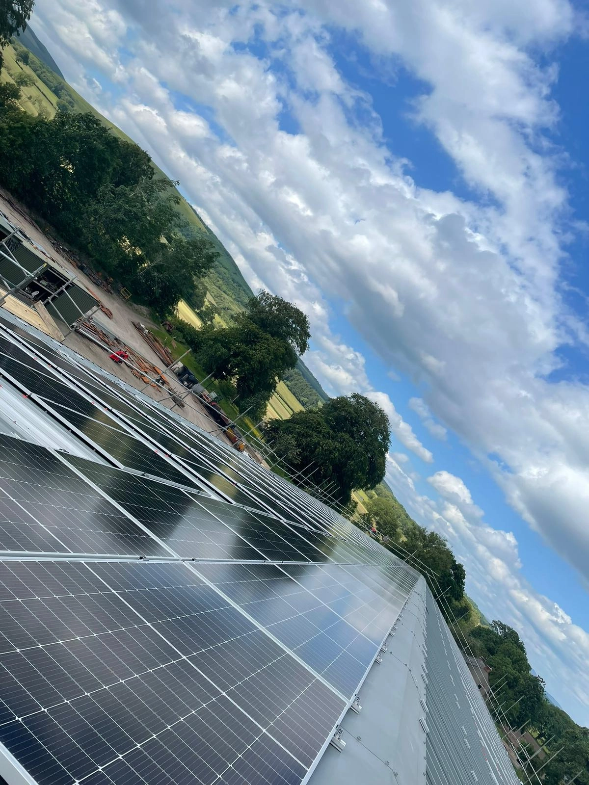 Solar installation on a farm building